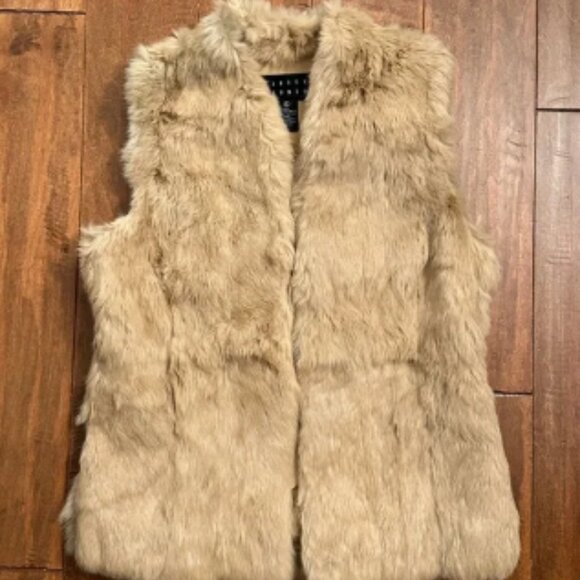 Finity Studio Tan Rabbit Fur Vest Sz Small - Picture 1 of 7